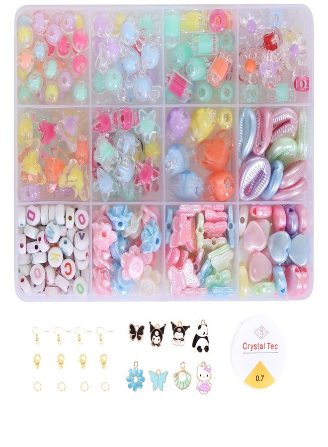 Ambitieux DIY Bracelet Making Kit for Girls - 12 Types Colorful Beads with Charms, Elastic Thread, Earrings, Clasps & Rings - Jewellery Craft Kit for Kids, Birthday Return Gift, Rakhi Special Set for 2 3 4 5 6 7 8 9 10 years (Double beads) - Image 1